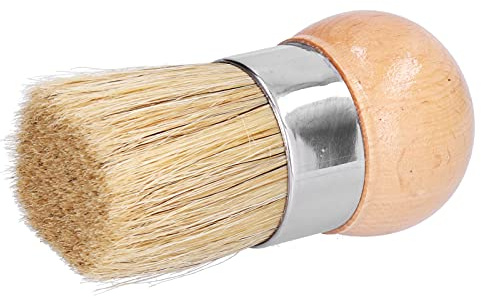 Cyrank Round Head Paint Brushes, Chalk Brush Chalk Paste Wax Paint Brush Short Stub Brush Bristle Stencil Brushes for Wood Furniture Home Decor Round Chalked Paint Brushes 2inch