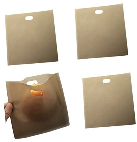 YARNOW 4pcs Non Stick Toaster Bags for Sandwiches Pizza Slices Bread Holder Bread Bags Food