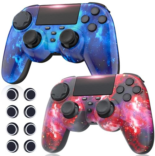TURPOW 2Pack Wireless Controller for P4 Pro/Slim/PC with Enhanced Joystick/Dual Motor VibrationTouchpad, Sechs-Achsen-Gyroskop-Camouflage grün