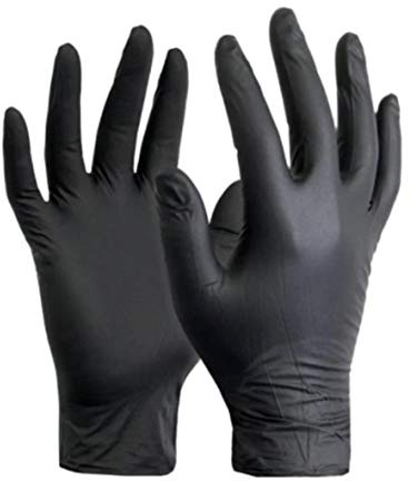 Black Nitrile Gloves 100 Nitrile Gloves Size Powder Free, Latex Free, Hypoallergenic, Food Gloves Disposable Medical Gloves… (Large)