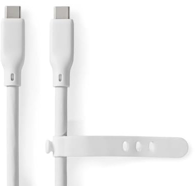 NEDIS Flexible Silicone USB-C 3.2 Gen 1 Cable 1.5m, Soft Tangle-Free Finish, Fast Charging Up to 60W, Ultra High-Speed Data Transfer 5 Gbps, Supports 8K@30Hz