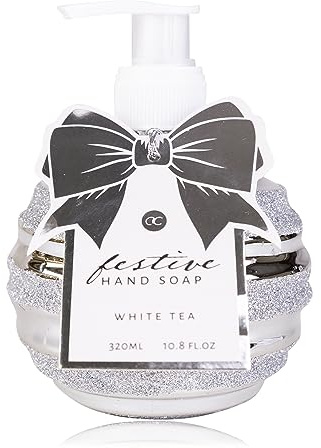 Accentra Handseife FESTIVE in Pumpspender mit Glitter, 320ml Handseife im Pumpspender, Flüssigseife, Duft: White Tea