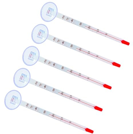 rockible 5-piece Aquarium Thermometer with Suction Cup, Easy-to-read Analogue High-precision Glass Tube Aquarium Thermometer, stick