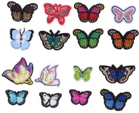 Lurrose 32stücke Schmetterlings Bügelpatches Stickerei Flicken Für Kleidung Taschen Hüte Dekoration Reparatur Einfach Anzubringen Weiche Stoffqualität Vielseitig Einsetzbar