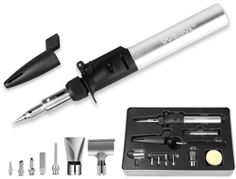 DOMINOX Butan Lötkolben Kit, Professionelles Lötkolben und Bunsenbrenner, Mini Lötbrenner Schweißen Kit,