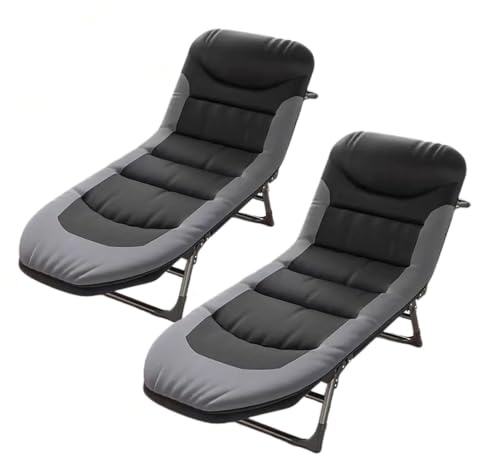 AONASRDI Campingbett Klappbar, Klappbare Feldbett mit Matratze und Seitentasche, 6-Fach Campingliege Sonnenliege bis 150kg, Liege für Garten Camping Strand Patio Reisen, 190×65×30cm(2 grau)
