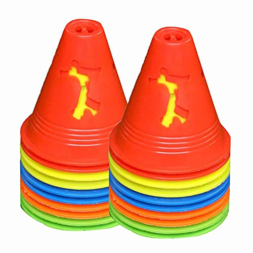XSMYdpuk Agility-Trainingskegel, Kunststoff-Verkehrskegel, verwendet für Kinderfußball, Flaschenzug, Basketball, Agility-Markierungskegel (Farbe: Stil1, Größe: 20 Stück)