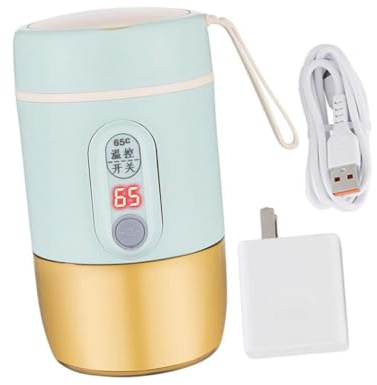 DimyFew Termo Eléctrico Portátil para Bebidas, Pantalla Táctil Inteligente, Beige, Individual