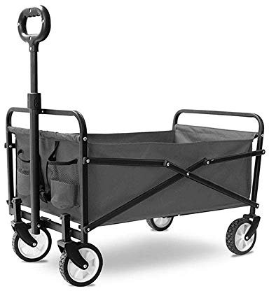 HARIPYER Carro Pieghevole, Carrello da Giardino Portata 60 kg, Carrello da Giardino Portatile con 4 Ruote, per Trasporto Attrezzi da Giardino, Animali Domestici, Viaggi, Campeggio, Concerti, Spiagge