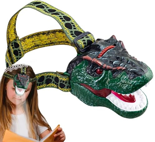 Dinosaur Projector with Headlight - Children Headlight Projector Night Light Toy - Children Aged 3 Flashlight Dinosaur with Roar Sound for Living Room, Bedroom