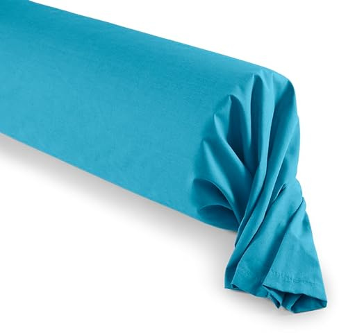 Kissenbezug für Seitenschläferkissen, 45 x 185 cm, Cyan, Bezug für Nackenrolle, 45 x 185 cm