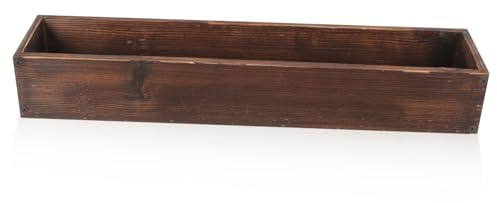 KITANDOVE Fioriera in Legno Carbonizzato o Fori Resistente e Decorativa per Piante Succulente e Fioriture per Balcone e Casa