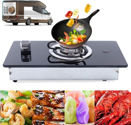 XINRISHENG Campingkocher 1 Brenner Herd Kochfeld Tragbares Kochfeld mit gehärtetem Glas für zu Hause Küche Kochen im Freien Picknicks Wohnmobil Boot Wohnwagen Wohnmobil