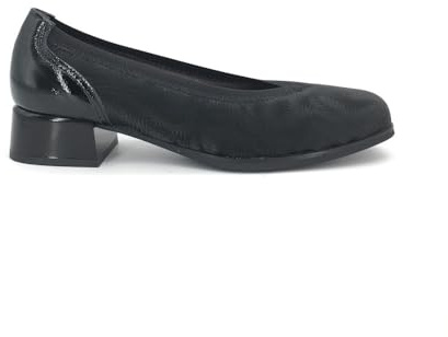 PITILLOS - Zapato para Mujer,salón con tacón Ancho de 4cm,Goma elástica,Sencillo,clásico,Puntera Cuadrada, para: Mujer Color: Negro Talla:39