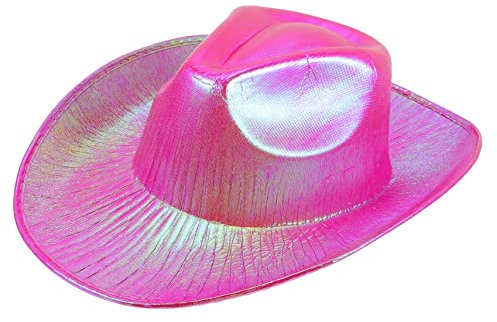 GALPADA Chic Glitzer Cowgirl Hut Für Karneval Und Cosplay Funkelnde Westliche Kopfbedeckung Für Partys Und Festivals Vielseitig Und Auffällig Pinke Farbvariation