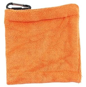 GolfbäLle Reiniger Tasche 1Pc Platz Golf Handtuch for Golfer Gefaltet Weiche Mikrofaser Golf Nass Trocken Amphibien Mit Haken Golf Ball Reinigung Handtuch 14 * 14cm(Orange)