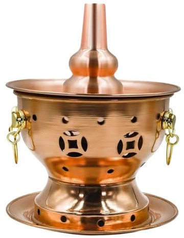 RUVOO Olla China de Carbón Caliente, Olla Caliente De Cobre, Olla Caliente China con Alcohol, Olla Individual para Acampar Picnic Cocina