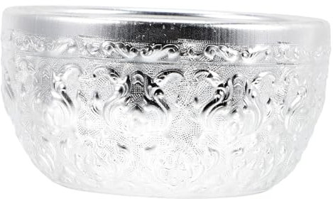 PAMINGONO Cuenco De Metal De 12 Cm Vajilla De Metal para Comida Delicada Diseño Tallado