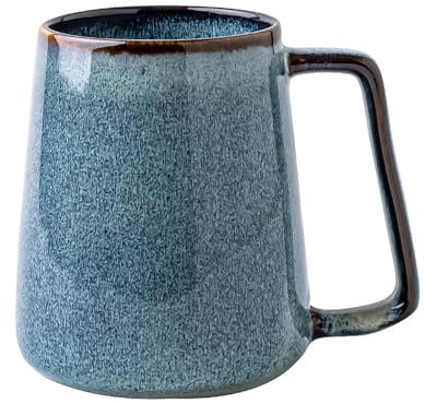 Large Ceramic Coffee Cup 26 Ounce Comfortable Handle Ideal for Coffee Tea Hot Cocoa Unique Gradient Blue Design Sturdy Lead Free Dishwasher Safe Perfect for Home Office Cafe Gift for Friends Family