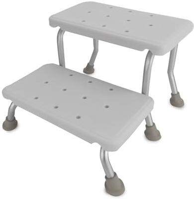 Marche pied Tabouret de douche, bain Bm Médical TD-70-2M, 2 marches - antidérapant pour Personnes handicapées et Personnes âgées
