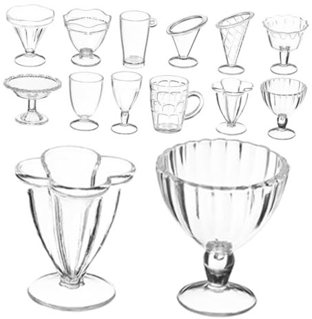 PRETYZOOM 24pezzi Mini Tazze Gelato Miniatura Accessori Per Case Delle Giocattoli Per Ragazza Decorazioni Per Attività Creative