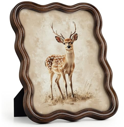 Afuly Bilderrahmen 20x25 Picture Frame Vintage Holz Fotorahmen Großer Nussbaum Picture Frames Einzigartig Welle Photo Frame Rahmen Für Wand Tisch Deko Familen Freund Geburstag Oma Mutter Geschenke