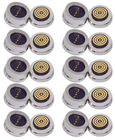 Aorwh 10 par 4-stifts runda Pogo Pin magnetiska kontakter, A 360°, med blind sugkopp, vattentäta, med magnetisk laddningskontakt