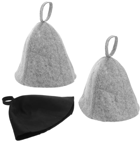 Beavorty 3pcs Women Sauna Hat Wool Felt Hair Drying Cap for Steam Shower Dry Hair Cap Steam for Braids