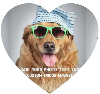 Personalisierte Kühlschrankmagnete aus Acryl – individuelle Foto-Kühlschrankmagnete mit Text-Logo-Bild, weiche magnetische Rückseite, wasserdicht & hitzebeständig (Herzform)