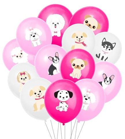 ParPix 18 Stück Luftballon Hund Geburtstag, 12 Zoll Tier Luftballons Hundegeburtstag Deko, Hunde Geburtstag Luftballons Kindergeburtstag, Birthday Dog Latexballon, Geburtstags Hund Ballon Tiere