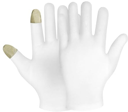 Guanti da ispezione in cotone per SPA, guanti riutilizzabili per touch screen, guanti idratanti elasticizzati ispessiti per uomini e donne cuticole pelle secca screpolata