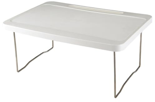 Mesa de Cama Mesa de Cama, Escritorio de Vuelta Plegable portátil con Ranura de Soporte, Bandeja de Servicio Pesado para Leer la Lectura de Trabajo, portátil