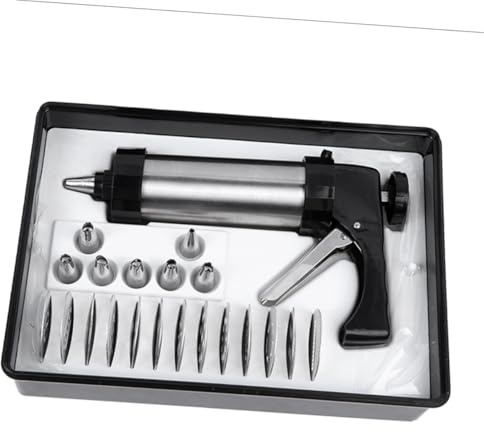 SOLUSTRE 21 pièces Kit Presse Biscuits INOX avec Disques et Douilles Presse Pâtisserie Ergonomique pour Décoration Gâteau et Fabrication Biscuits Maison