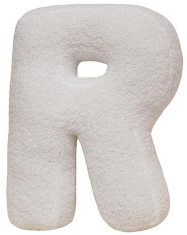 GUAKK Plüsch-Buchstabenkissen, niedliches Dekokissen für Kinderzimmer, weiches Plüsch-Alphabet-Kissen für Sofa, Bett, Boden und Auto-Dekoration, bezaubernde Zimmer-Couch, dekorative Kissen (r)