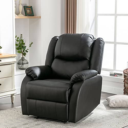 Relaxsessel & -liegen Einzelsessel Fernsehsessel Ausziehließer Liegestuhl PU Leder Sessel Liege Einlades Sofa Akzent Stuhl Handbuch Liege mit PU-Leder mit Fußstütze, Seitentasche für Wohnzimmer XXL