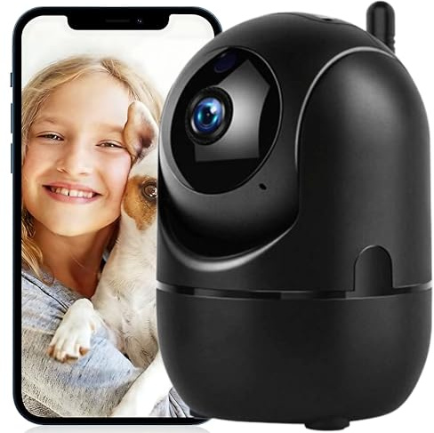 Telecamera di sorveglianza WiFi interna, telecamera IP 1080P di sicurezza con rilevamento del movimento e visione notturna, telecamera di sorveglianza del bambino con audio bidirezionale compatibile