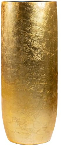 Vaso da terra VIVANNO SOLERIO in fibra di vetro dorata 33x80 cm - Decorazione per interni