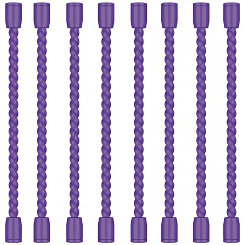 8PCS 4-Inch Silicone Cable Ties, Bendable Rubber Twist Ties, Reusable Twist Ties for Cords, gear ties for Organizing, Bundling (Purple)