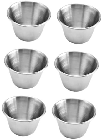 SOLUSTRE 6 pièces Coupelles Inox Empilables pour Sauce et Salade Résistantes Chaleur Froid Acide Bar Restaurant et Pique-