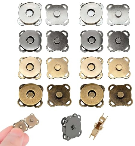 8 Sets Plum Blossom Magnetic Buttons, Press Studs Snap Fasteners, Magnetic Clasps for Bags, Snap Buttons Beautiful and Durable Suitable for DIY Handbags Clothes and Crafts