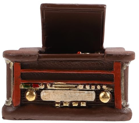 JOINPAYA Mini Grammofono in Miniatura Vintage in Resina per Casa delle Bambole Decorazione Realistica per Soggiorno e Bar Ornamento Retrò per Modellismo e Accessori Fotografici
