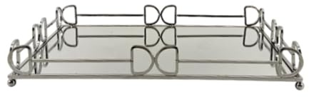 YIXANNX Atemberaubendes Spiegeltablett, Schminktablett, Schmucktablett, Make up Glas und Metall, steigert die ästhetische Wirkung, Parfüm Dekoration, Waschtisch, Badezimmer