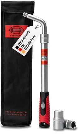 HEYNER® Radmutternschlüssel Teleskop 35–53 cm, Multi-Size 17/19 & 21/23 mm, Chrom-Vanadium, 50 % mehr Hebelkraft, mit Rastfunktion & Tasche, für PKW & SUV