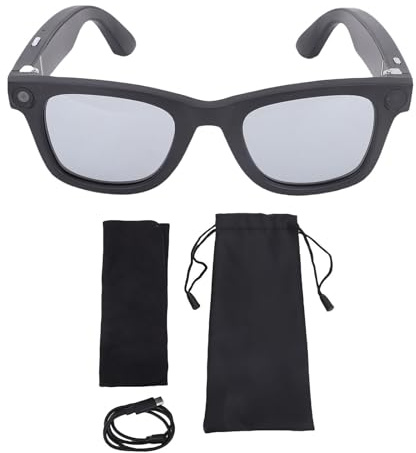 SIXRUN Smart Glasses, 8MP Fotocamera HD AI Occhiali con Traduzione Integrata e Conversazione Multilingue in Tempo Reale per Apprendimento, Lavoro e Vita Quotidiana (SILVER)