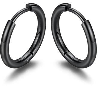 GoldChic Ohrringe Damen Creolen 7mm/9mm/12mm/14mm/16mm Edelstahl Helix Piercings Silber/Gold/Schwarz Creolen klein Huggie Ohrringe Hoop für Damen Herren
