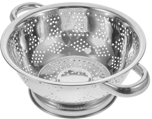 DOITOOL Cesto in Acciaio Inossidabile per Frutta e Riso con Doppie Maniglie, Scolapasta a Maglia Fine per Lavaggio Verdure e Drenaggio Acqua, Resistente e Facile da Trasportare