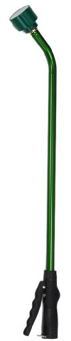 Dramm Touch-N-Flow Rain Wand – 30” Long, Green – Full Watering Flow with Trigger-Style Shut-Off Valve & Lock – High-Flow, Gentle Spray for Gardens, Hanging Baskets & Flowerbeds