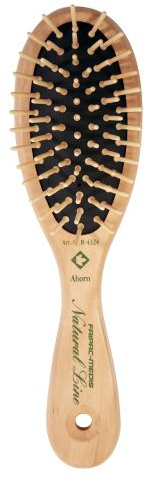 Natur-Haar-Bürste Holz Fripac-Medis Natural Line Oval, 7-reihig, zum täglichen Durchkämmen und Entwirren der Haare, abgerundete Borsten, antistatisch für kurze, mittellange und feine Haare
