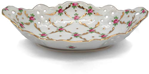 Essence of Europe Gifts Classic Victorian Themed Desert Rose Ceramic Vintage 3.5 Dish Jewelry Box | GermanGiftOutlet