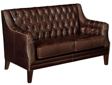 Vente-Unique - Sofa ohne Schlafmöglichkeit 2 Colbert - Spaltleder - Schokoladenbraun